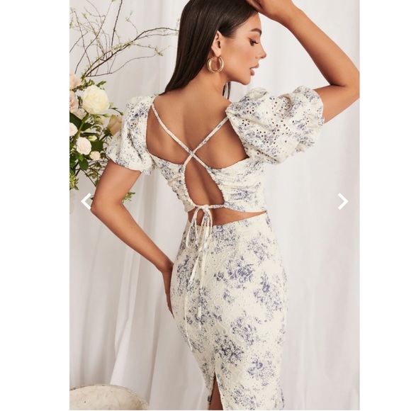 NEW SEASON Lavish Alice broderie gathered strappy back midi in porcelain - Picture 4 of 9